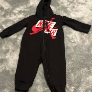 Nike Kids Black and Red One Piece Footie